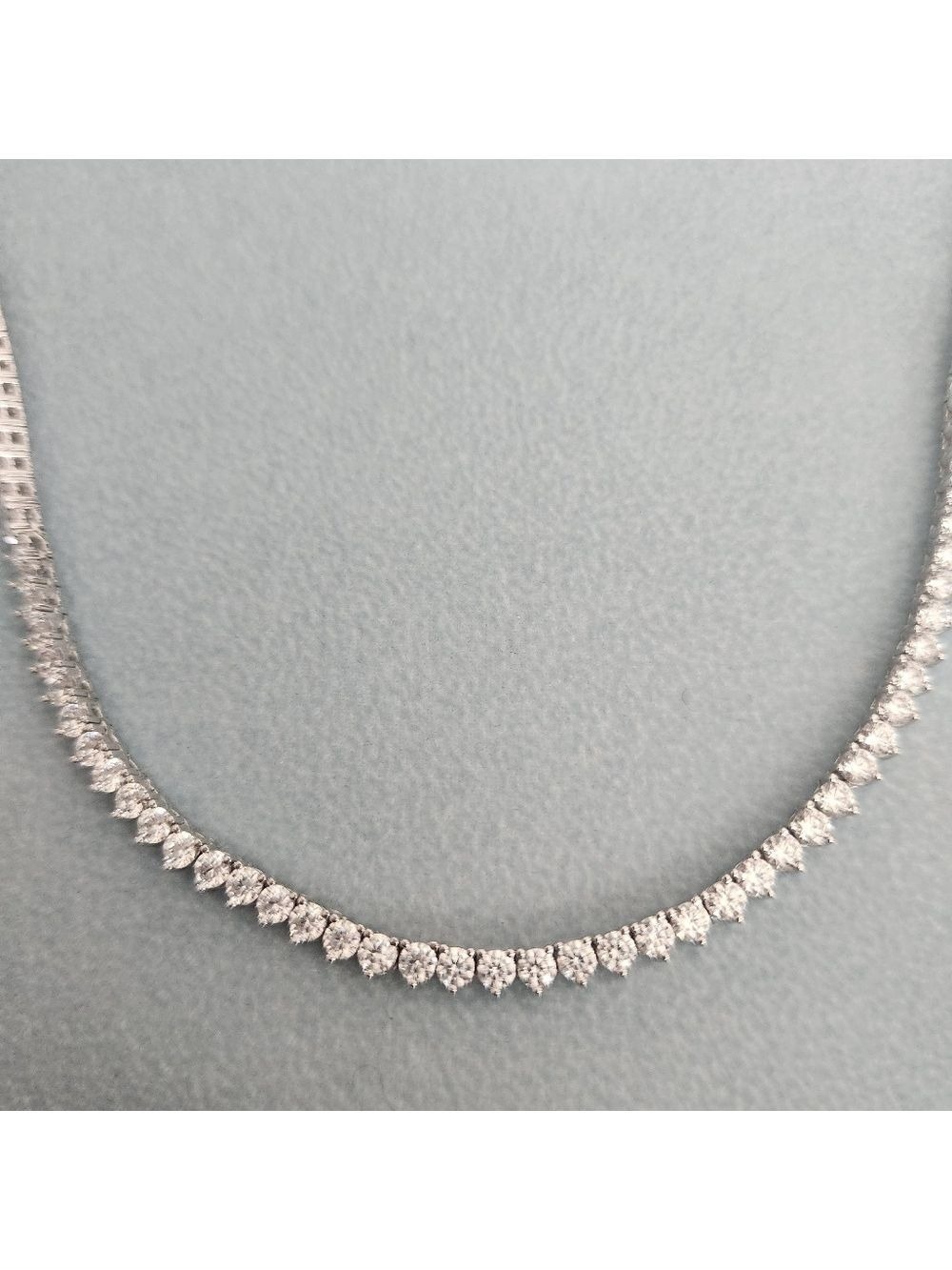 NWOT Diamonique 12.70 ct tw Round Tennis Necklace, Platinum Clad. - Picture 3 of 12
